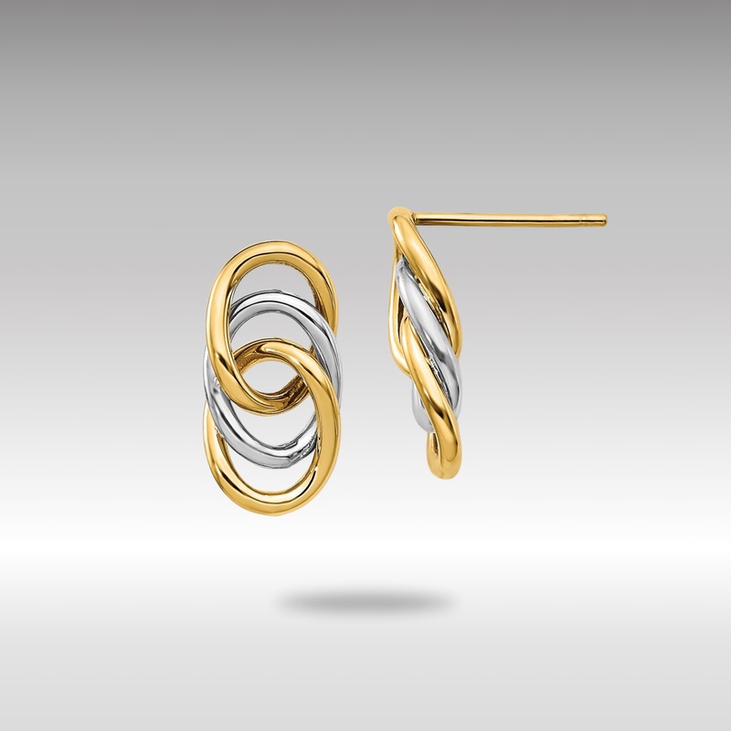 Gold Two-tone Polished Circles Post Earrings – Model LE1826