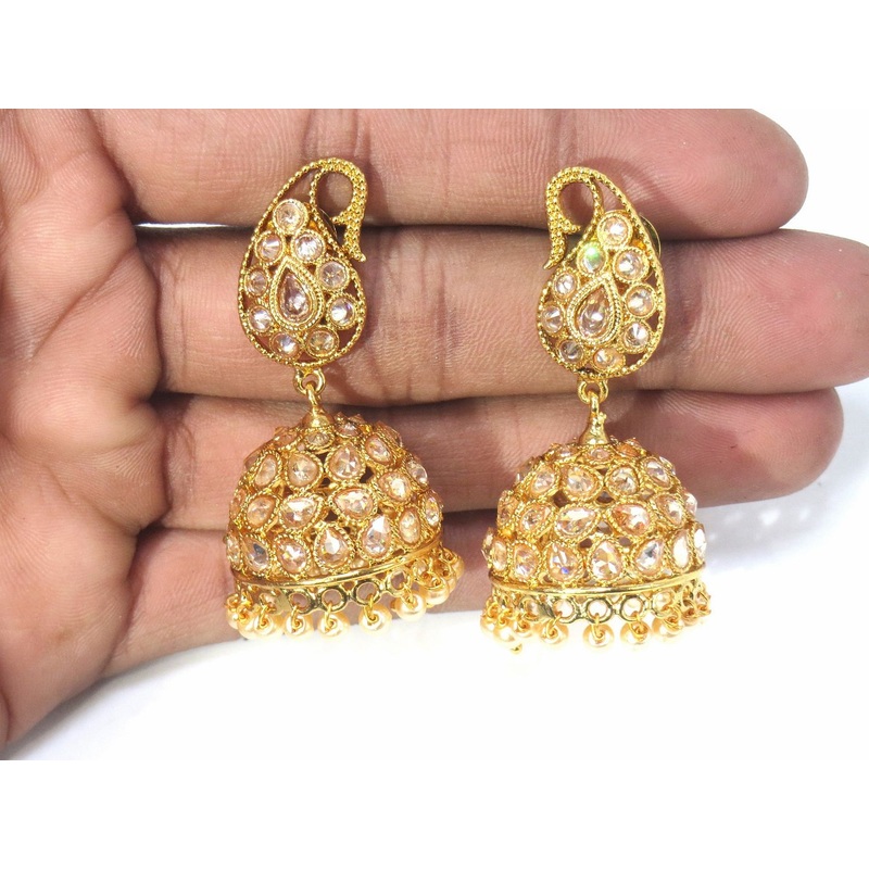 Jewelshingar Jewellery Gold Plated Diamond Jhumki For Women ( 61178PEJ )