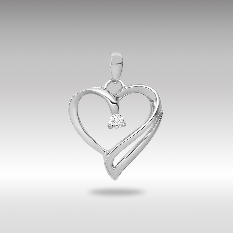 White Gold 1/15ct. Diamond Heart Pendant – Model PM4829-007-WA