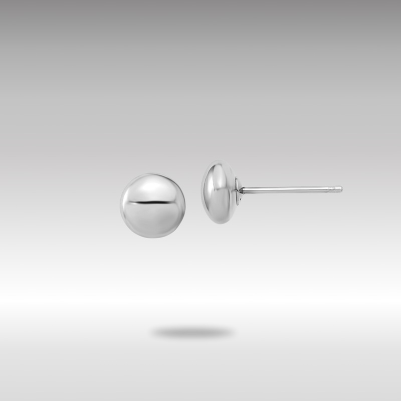 White Gold Polished Button Post Earrings – Model YE1817