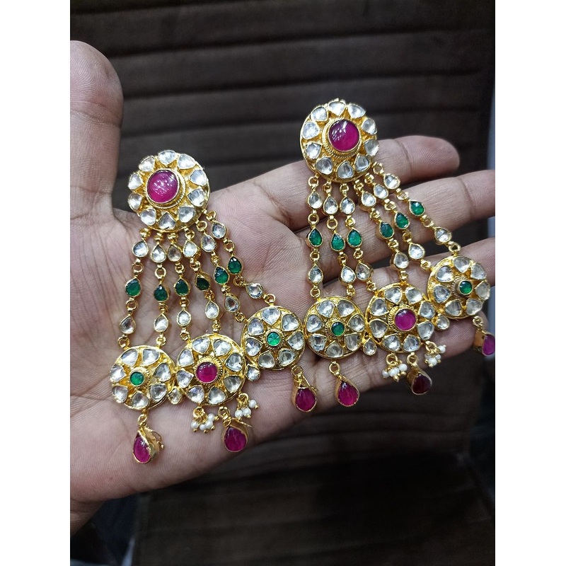 Fine Polki Kundan Earrings By  PKE80037