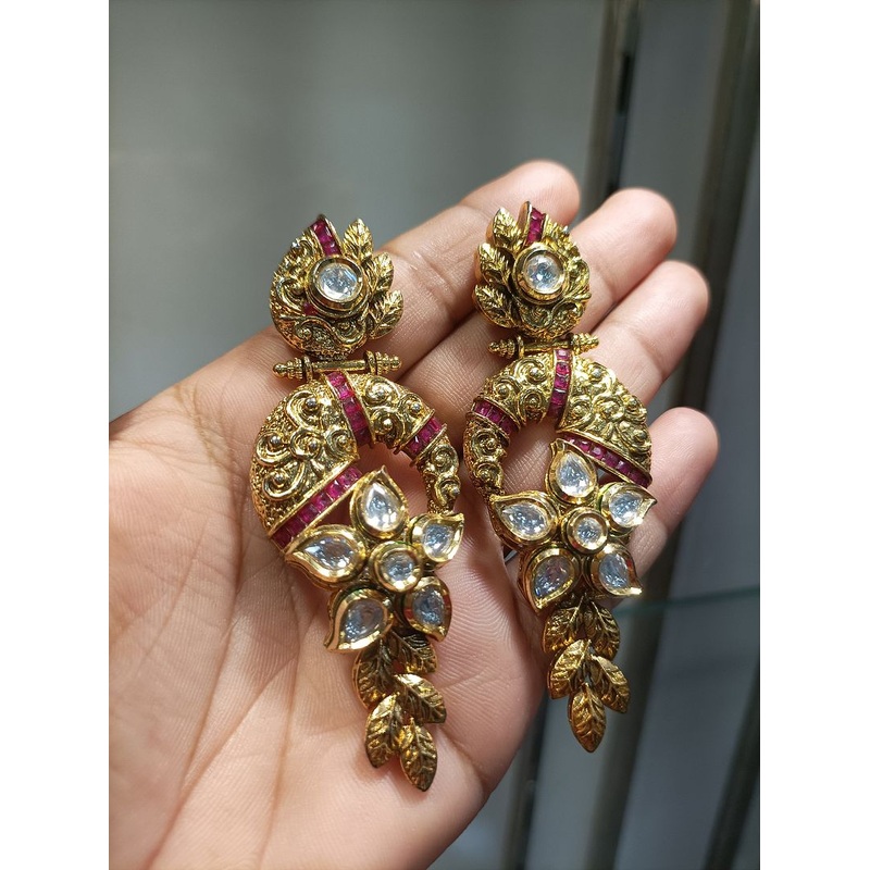 Fine Polki Kundan Earrings By  PKE80041