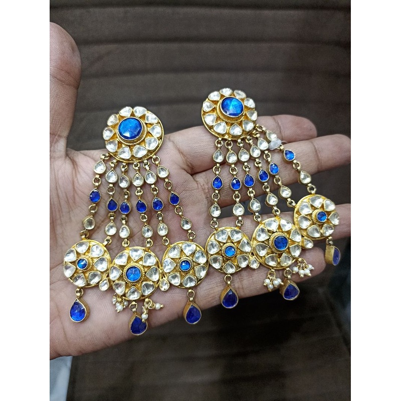 Fine Polki Kundan Earrings By  PKE80084