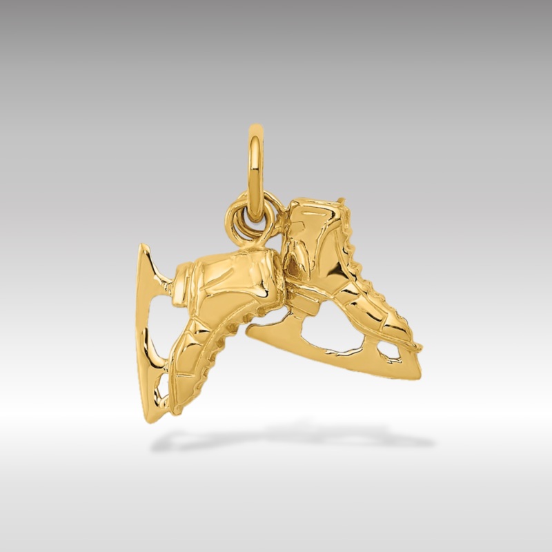Gold Classic 3D Ice Skates Pendant – Model A0166