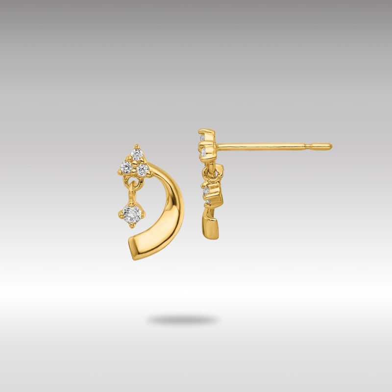 Gold CZ Post Earrings – Model YE2053