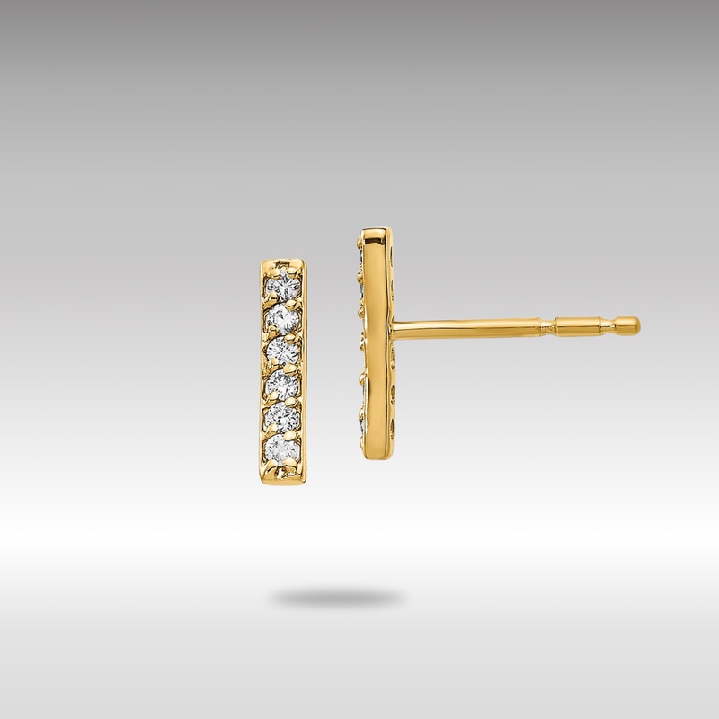 Gold Diamond Bar Earrings – Model XE3075VS
