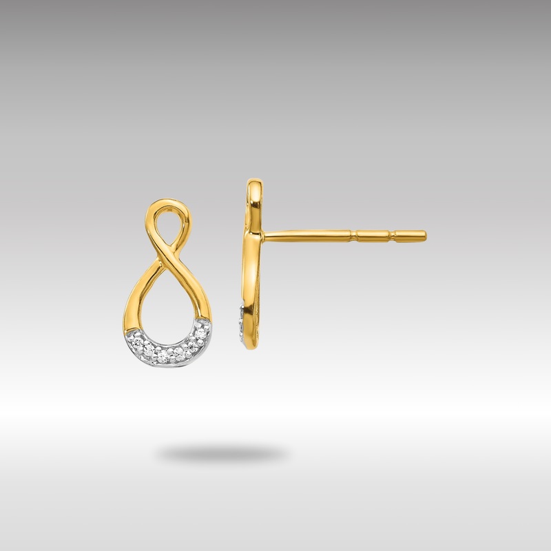 Gold Diamond Twisted Post Earrings – Model EM5515-005-YA