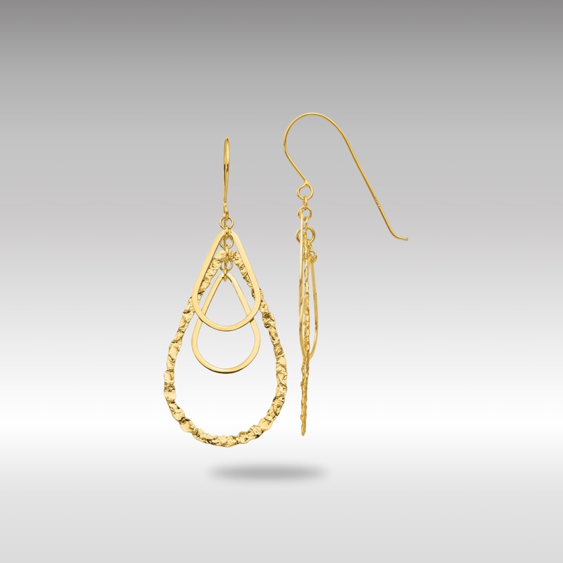 Gold Fancy Tear Drop Earrings – Model TH565