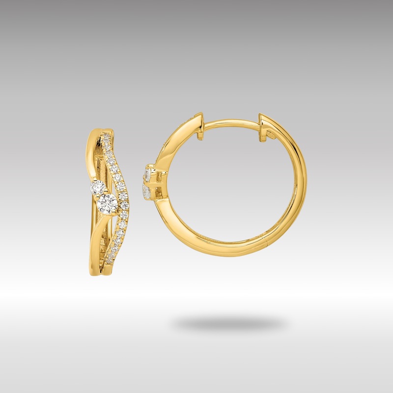 Gold Lab Grown VS/SI FGH Dia Hinged Hoop Earrings – Model EM9654-034-YLG