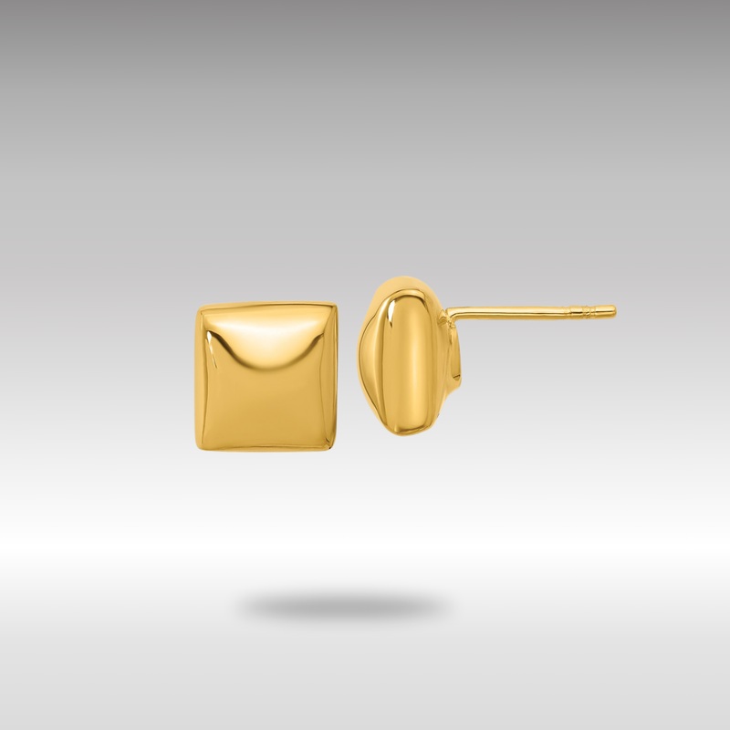 Gold Leslie’s 14K Polished Hollow Puffed Square Post Earrings – Model LE2640
