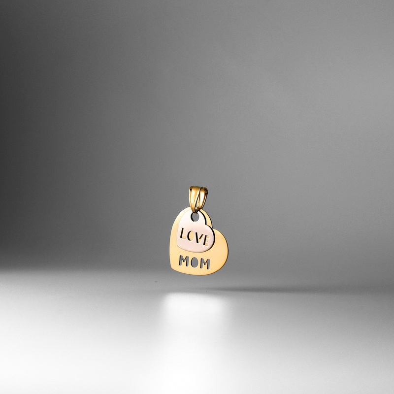 Gold Love Mom Hearts Pendant Medal – Model 2391