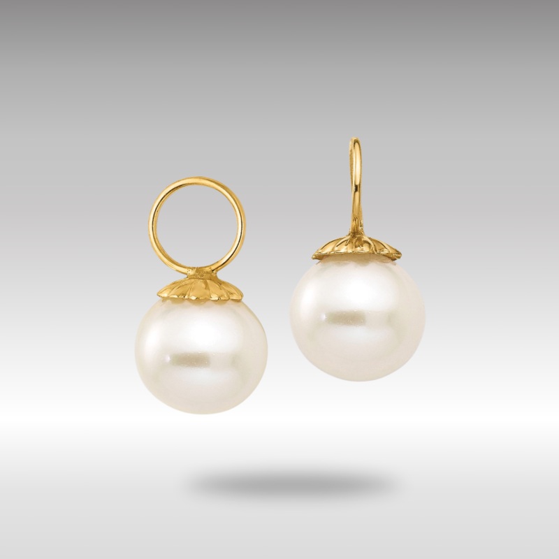 Gold Madi K FW Cultured Pearl Hoop Enhancers Model-SE2218