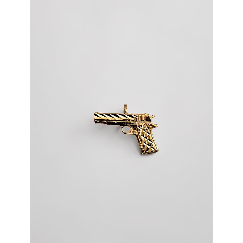 Gold Pistol Gun Pendant – Model 2337