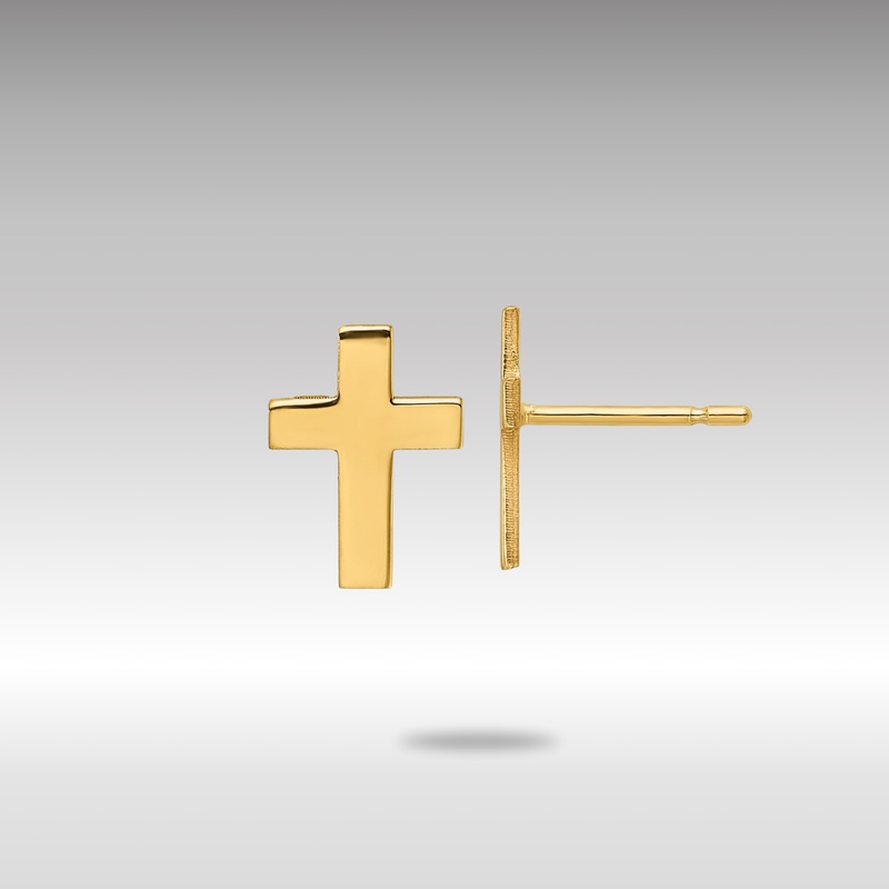Gold Polished Cross Earrings – Model TC740