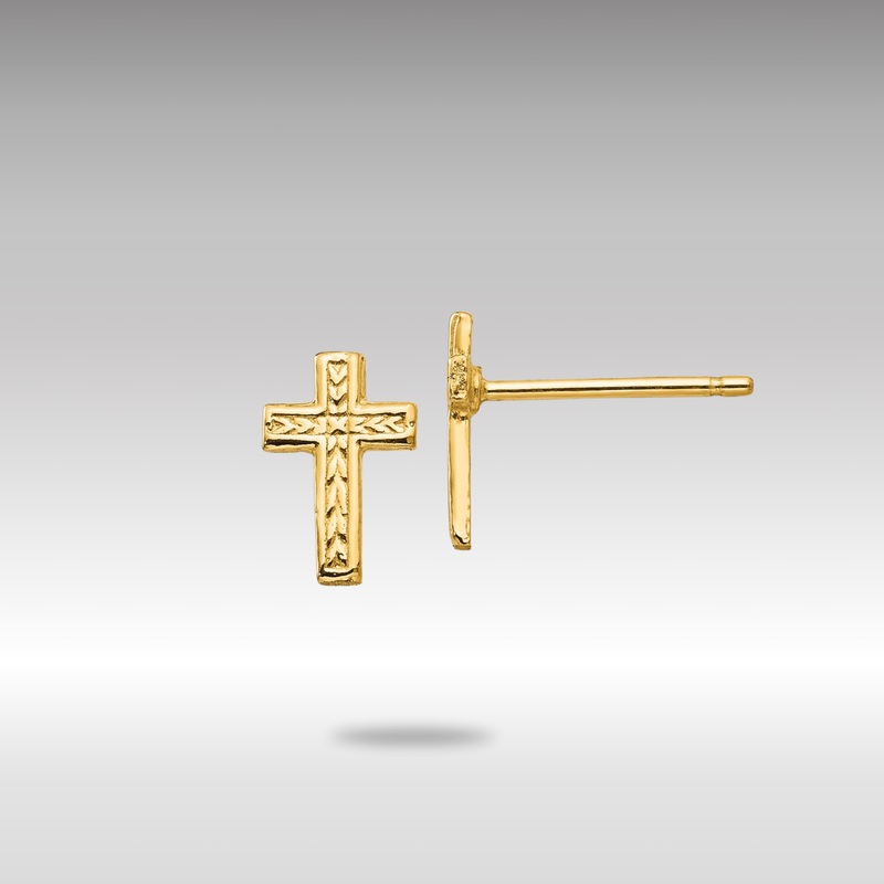 Gold Polished Cross Post Earrings – Model TC628