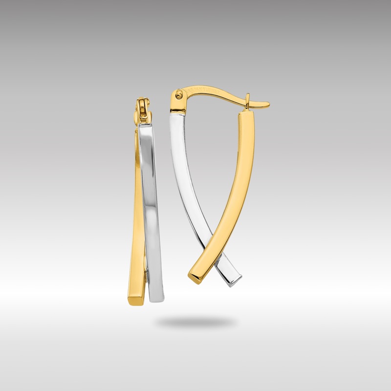 Gold Two-tone Hinged Tube Earrings – Model PRE339