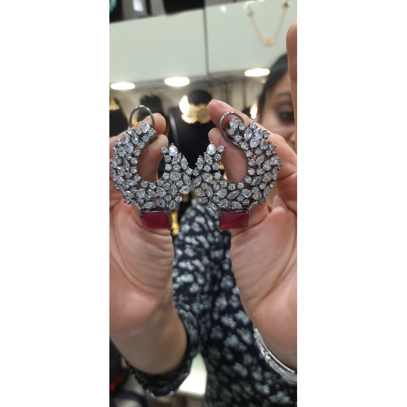 Jewelshingar Jewellery Fine Signity Zircon Dangle & Drop Earrings For Girls ( 200139EAD )