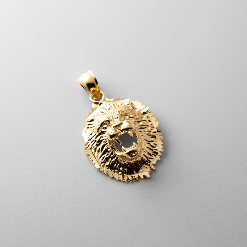 Roaring Lion Solid Gold Pendant