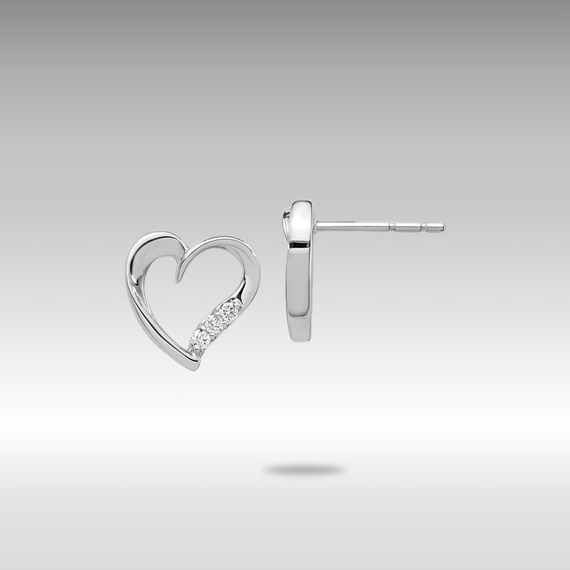 White Gold Diamond Heart Earrings – Model EM5523-010-WA