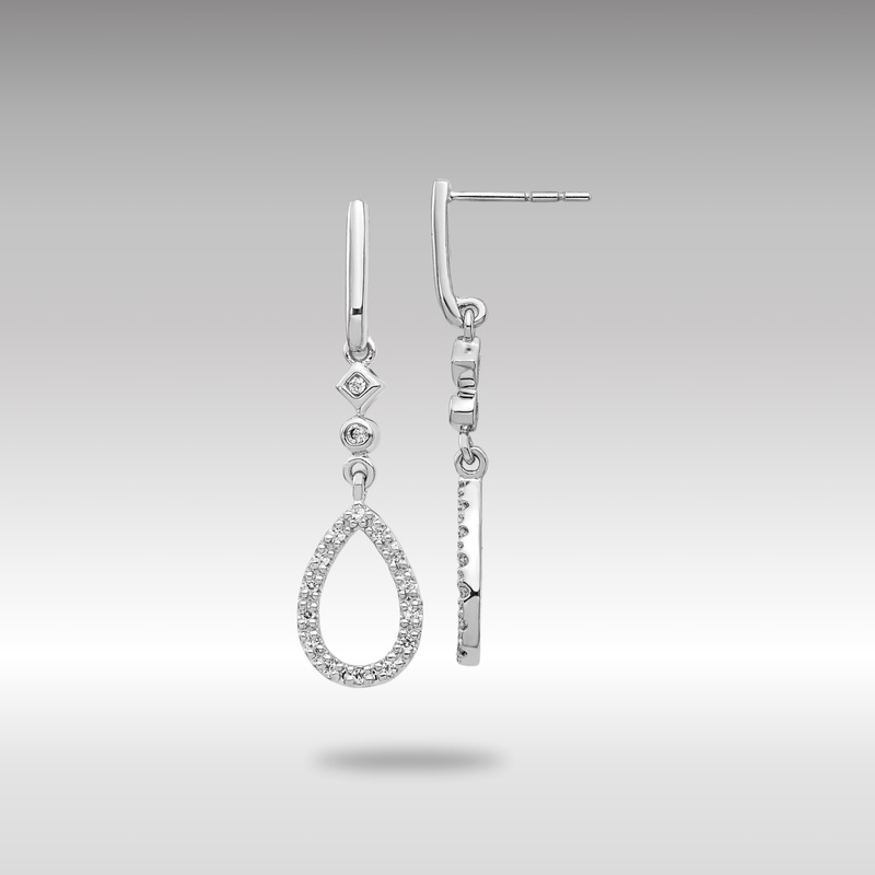 White Gold Diamond Teardrop Earrings – Model EM5558-025-WA