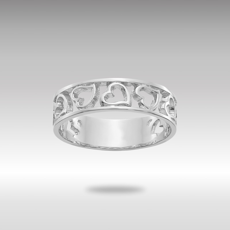 White Gold Hearts Ring Model-K651