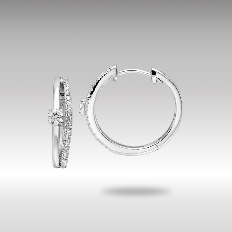 White Gold Lab Grown VS/SI FGH Diamonds Hinged Hoop Earrings – Model EM9656-038-WLG