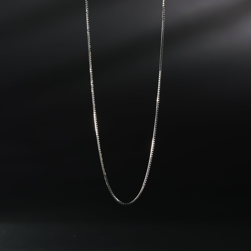 1mm Solid White Gold Box Chain – Model 0259