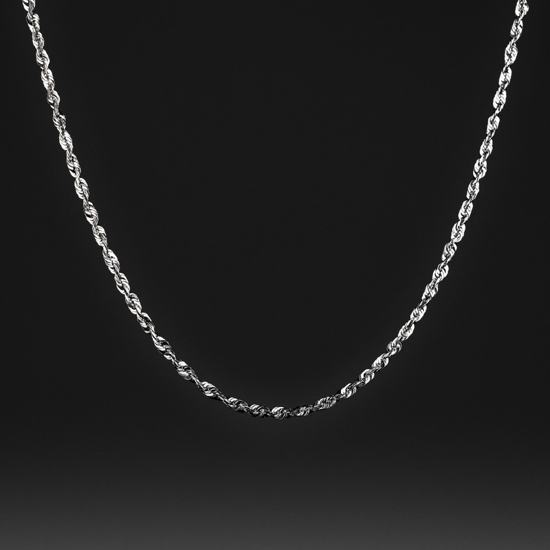 2mm White Gold Rope Chain – Model 0143
