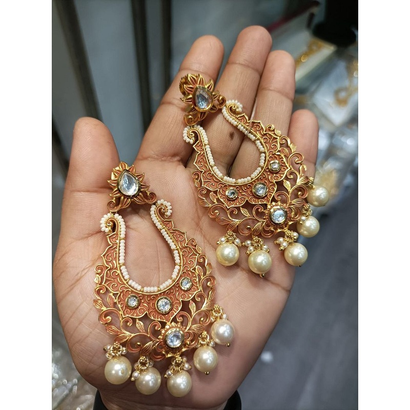 Fine Polki Kundan Earrings By  PKE80044