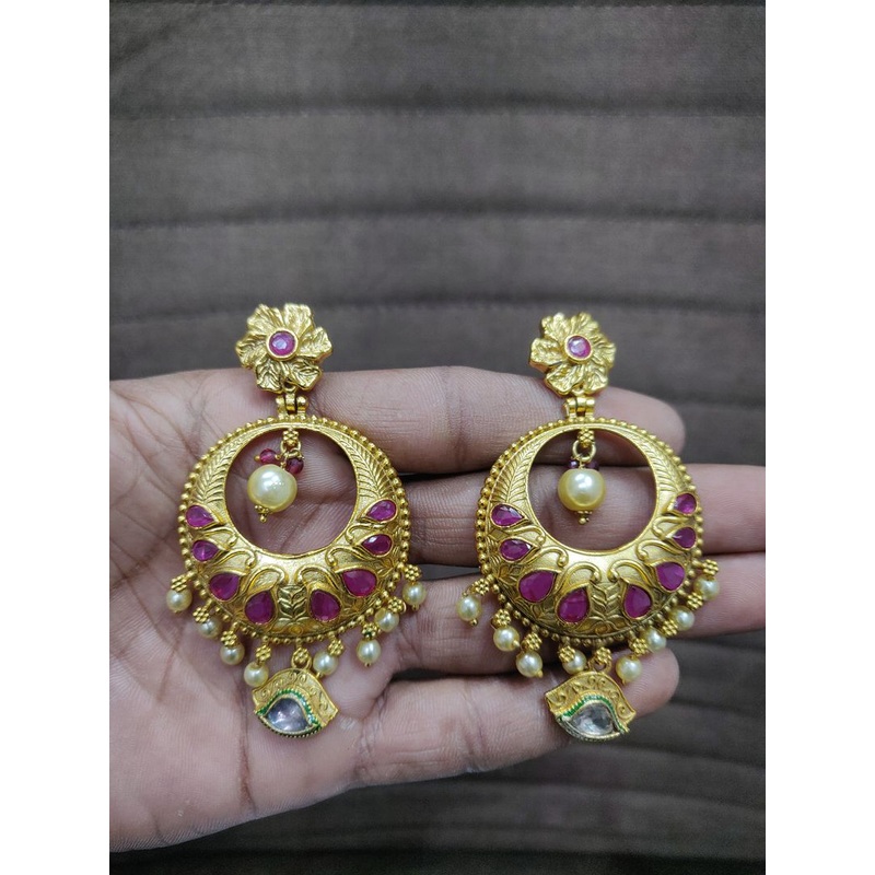 Fine Polki Kundan Earrings By  PKE80069