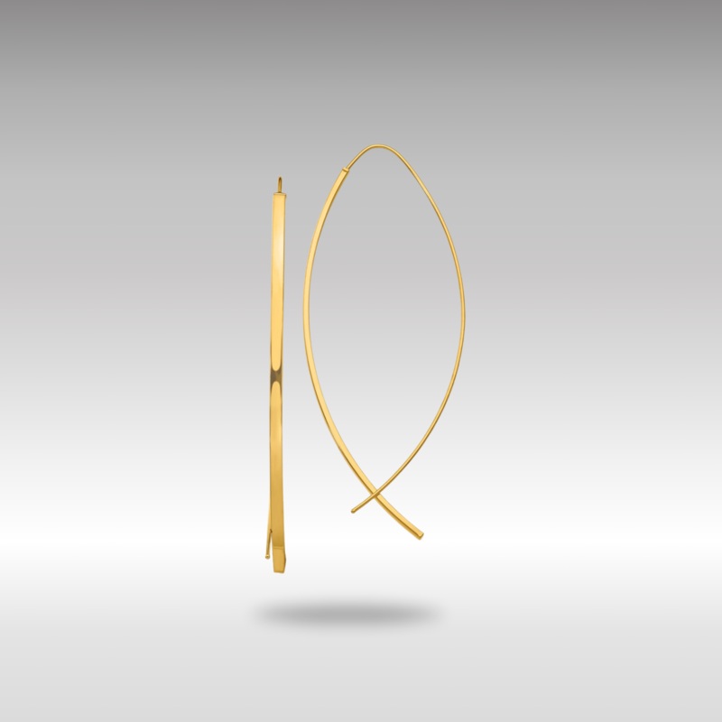 Gold 1.75mm Square Tube Wire Threader Earrings Model-TF1324