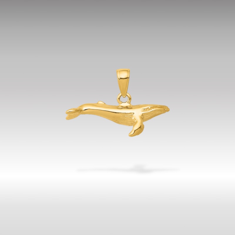 Gold 3D Humpback Whale Pendant
