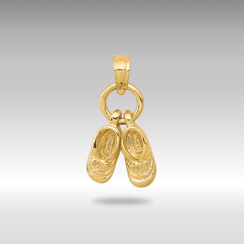 Gold 3D Moveable Baby Shoes Charm – Model D1731