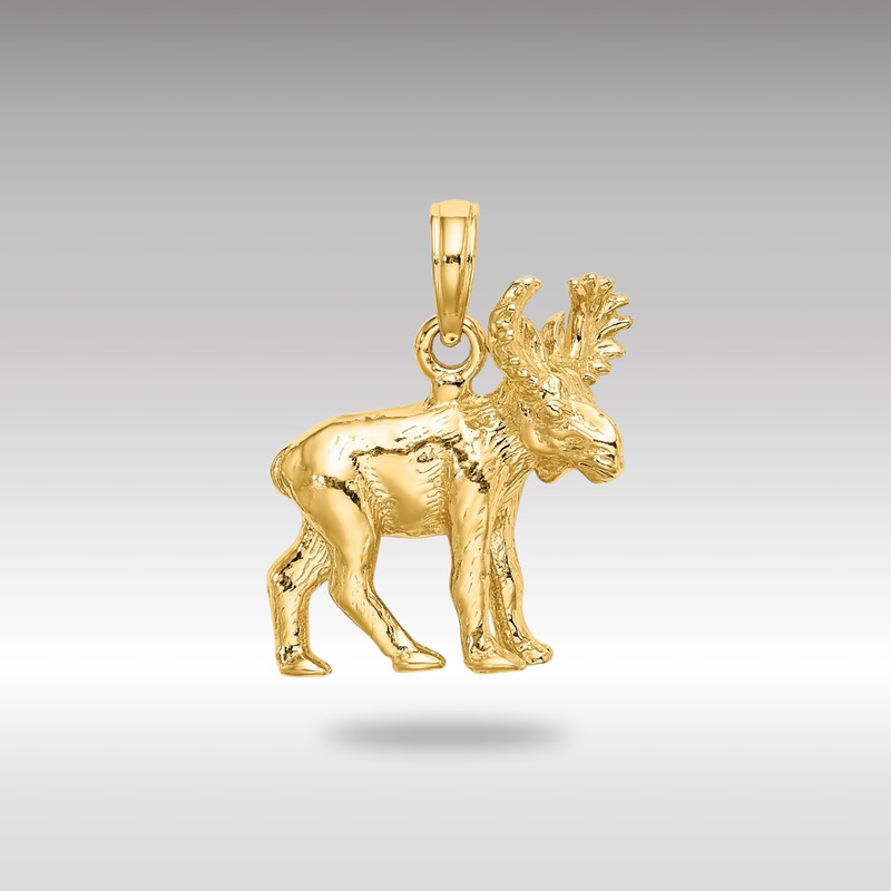 Gold 3D Textured Moose Charm – Model K6606