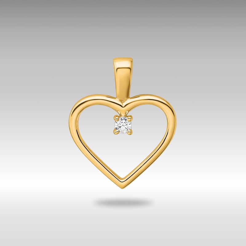 Gold AA .05ct. Diamond Heart Pendant – Model PM4816-005-YA