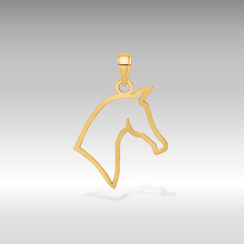 Gold Cut-Out Horse Head Profile Pendant