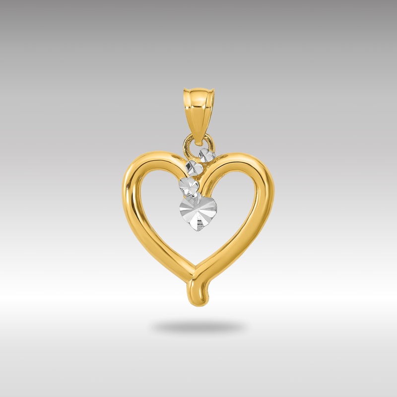 Gold Diamond-cut Heart Charm – Model K9295