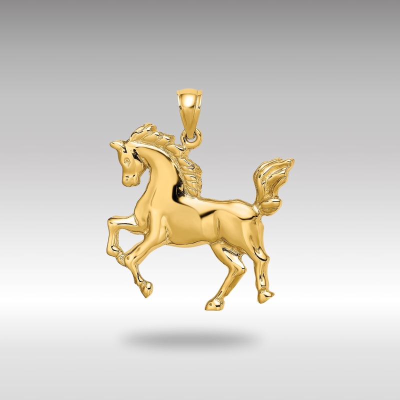 Gold Extra Large Polished Horse Charm – Model K6543
