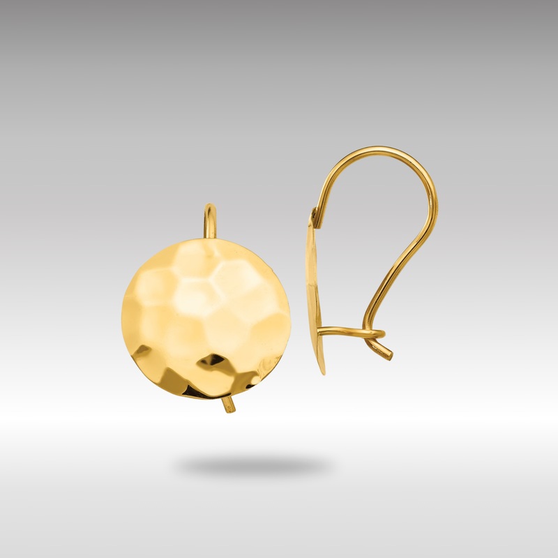 Gold Hammered Circle Disc Earrings – Model TH650
