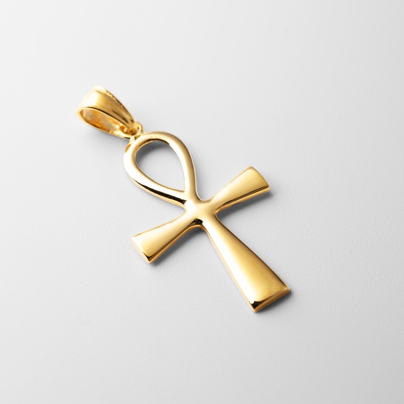 Gold Large Ankh Religious Cross Pendant – Model 922