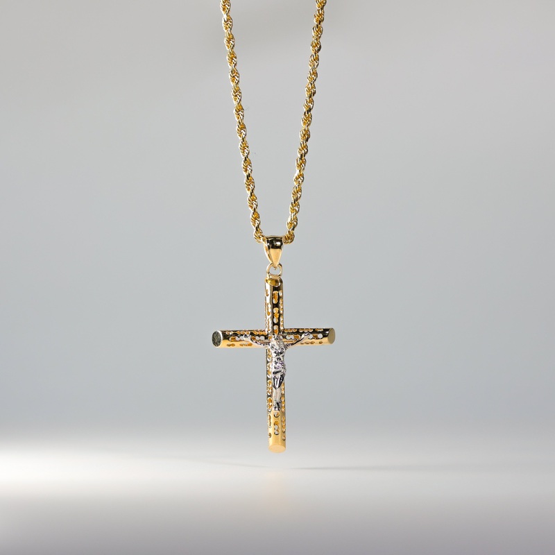 Gold Large Jesus Crucifix Cross Pendant – Model 1213