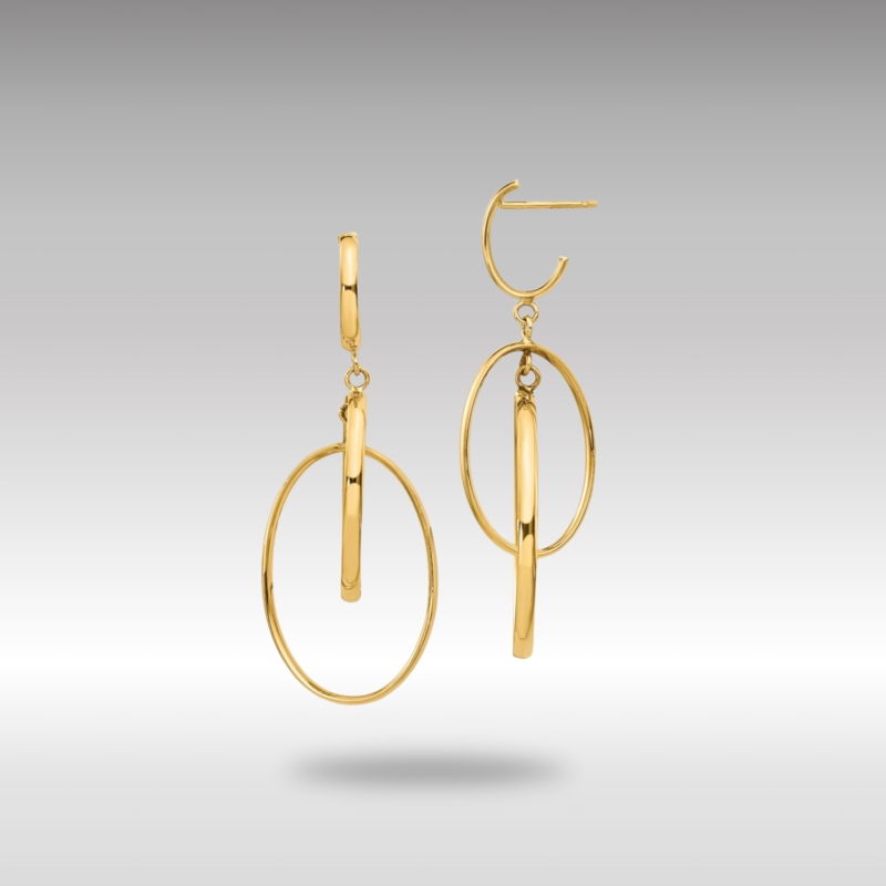 Gold Leslie’s 14K Polished Post Dangle Earrings Model-LE1842