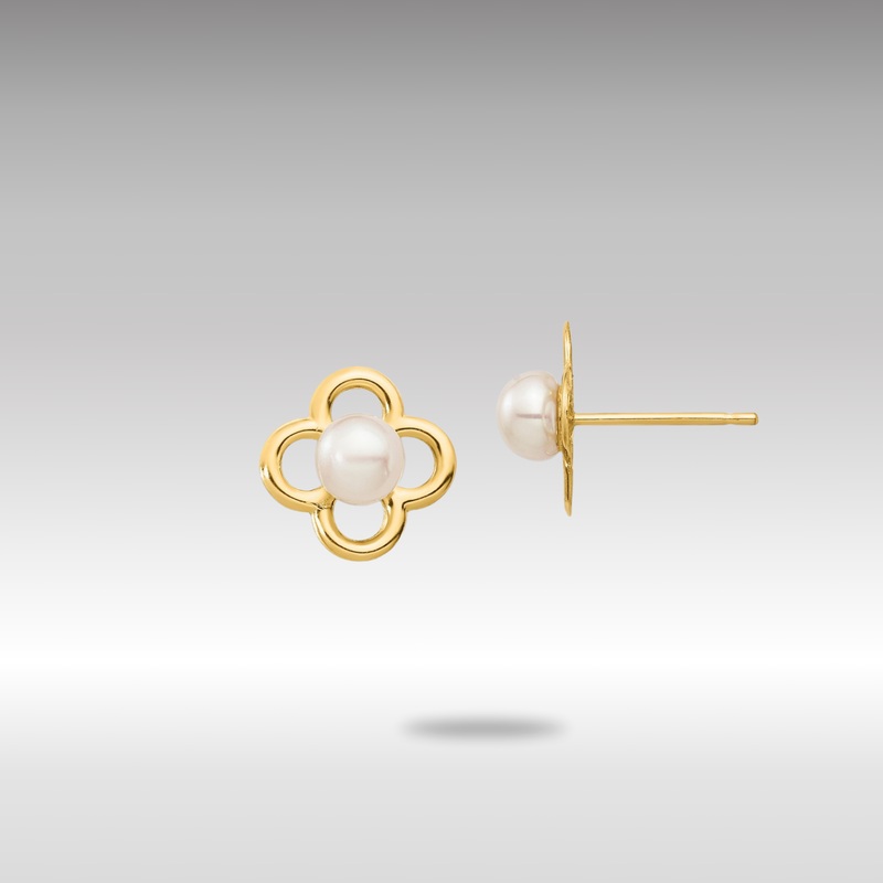 Gold Madi K 4-5mm White Button Freshwater Cultured Pearl Post Earrings – Model SE2962