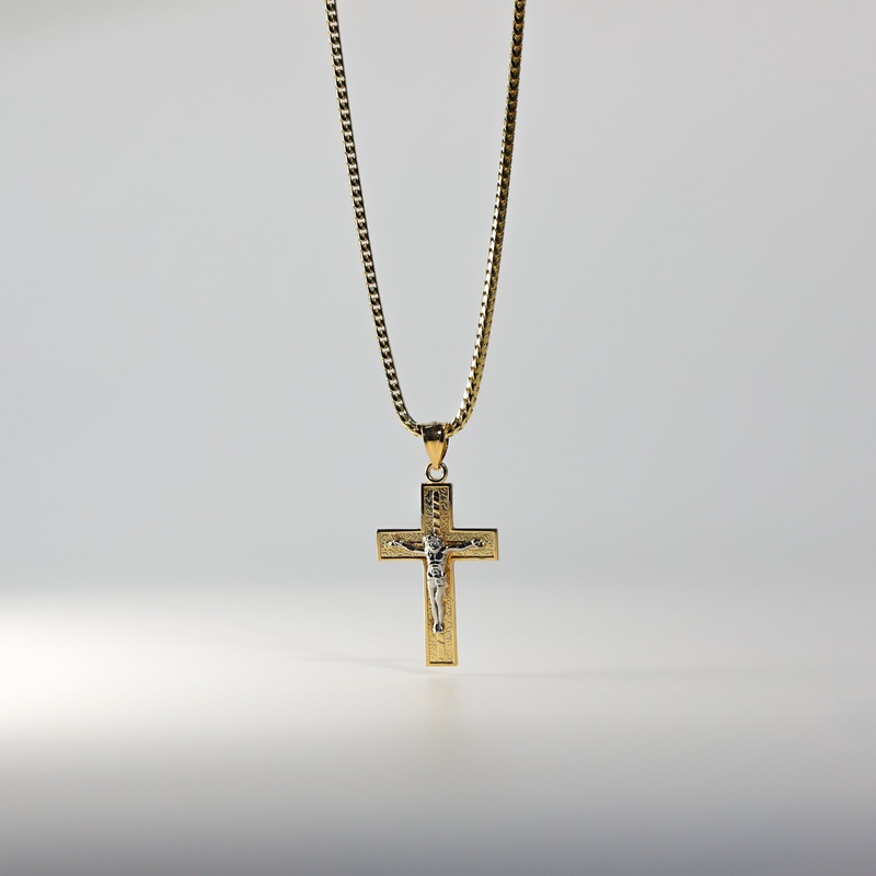 Gold Medium Crucifix Cross Diamond Cut Pendant – Model 0058