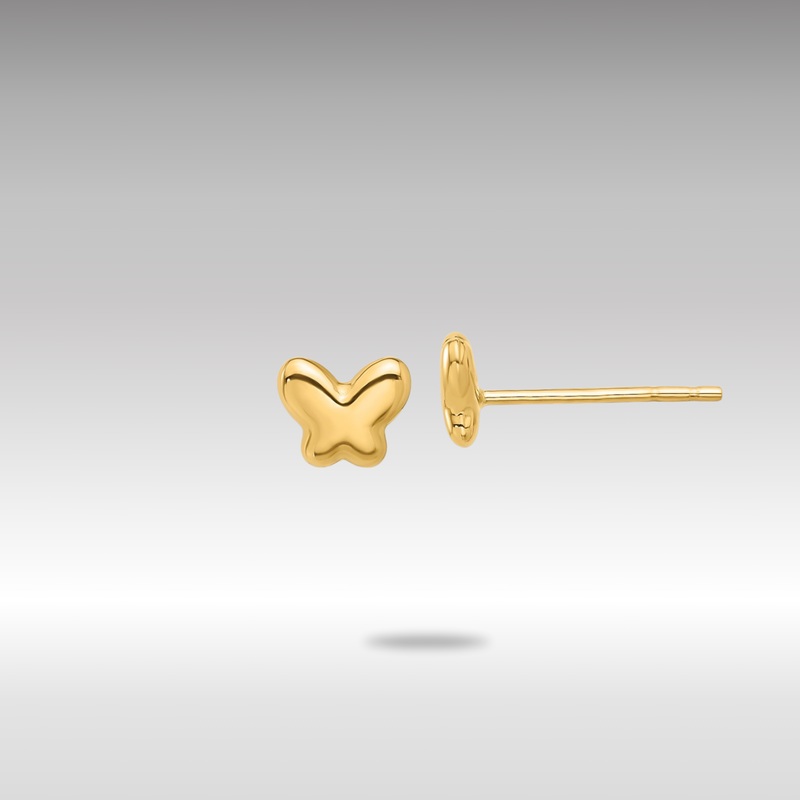 Gold Polished Butterfly Post Earrings – Model YE2213
