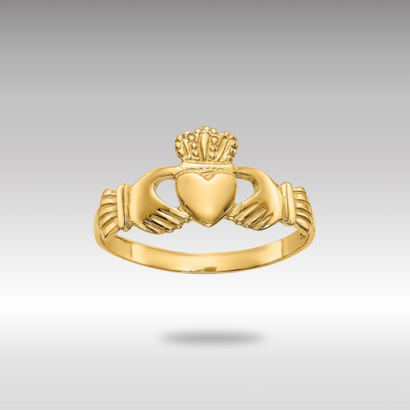 Gold Polished Ladies Claddagh Ring Model-D1863