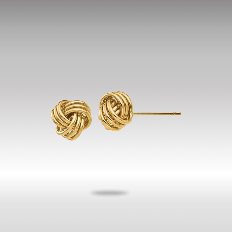 Gold Polished Triple Knot Post Earrings – Model TF411