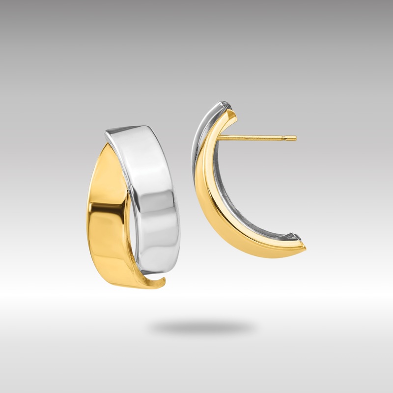 Gold Two-tone Polished Post Earrings – Model E666