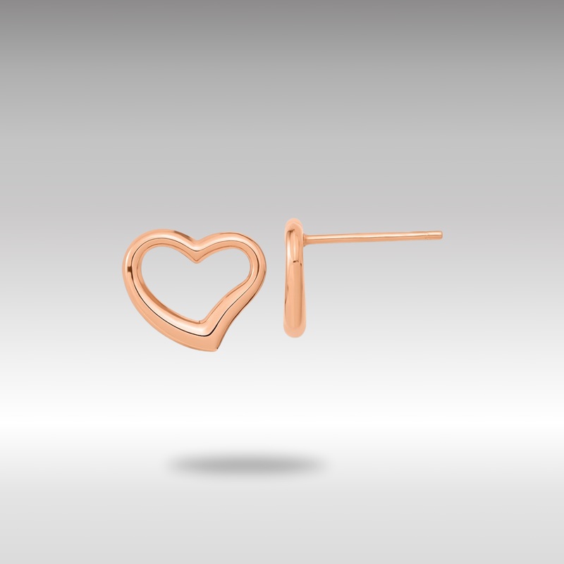 Rose Gold Polished Heart Post Earrings – Model TH969
