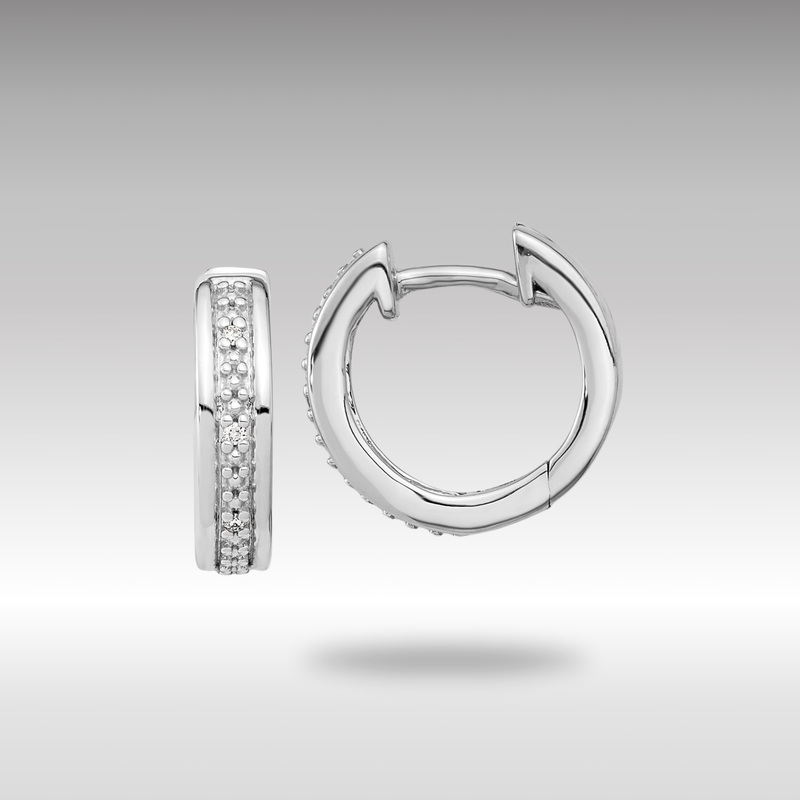 White Gold Diamond Complete Hinged Hoop Earrings – Model EM5358-003-WA